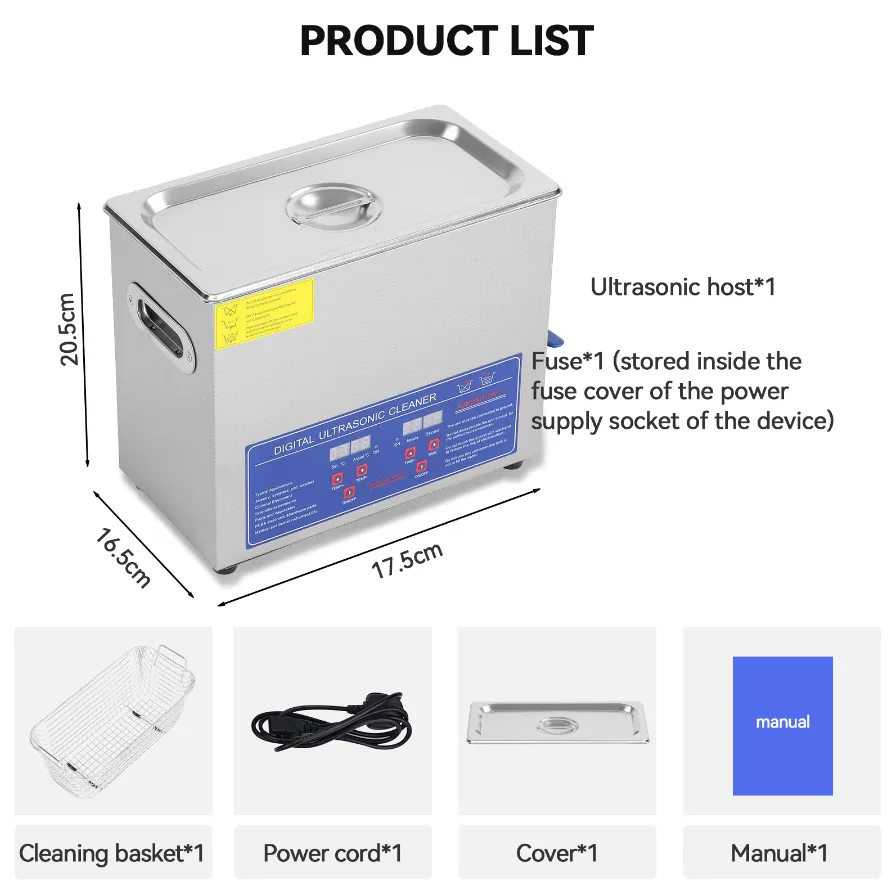 Digital Ultrasonic Cleaner PS-30A Size